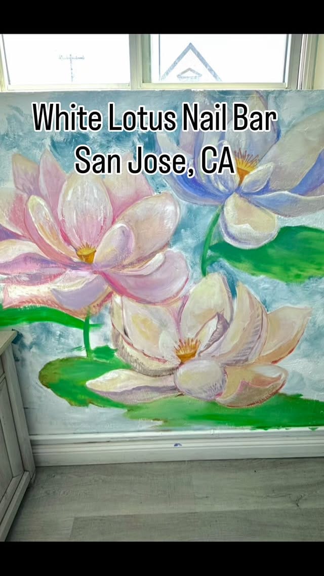 White Lotus Nail Bar mural commission