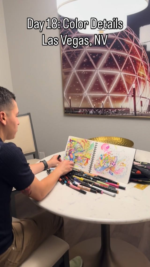 Inktober: Color details in Las Vegas